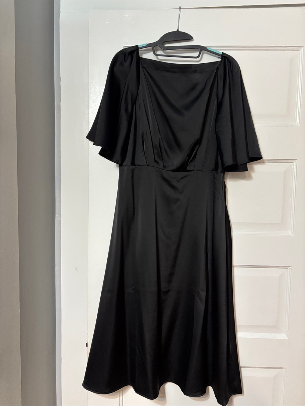 Banana Republic Black Midi Dress with Flutter Sleeves